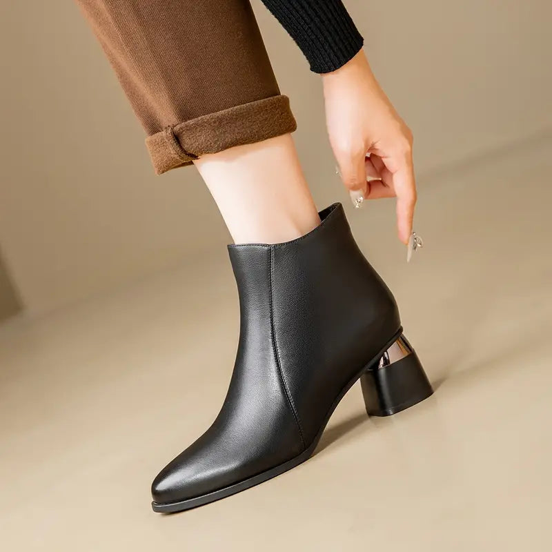 Iris | Relaxed Everyday Womens Ankle Boots with Block Heel