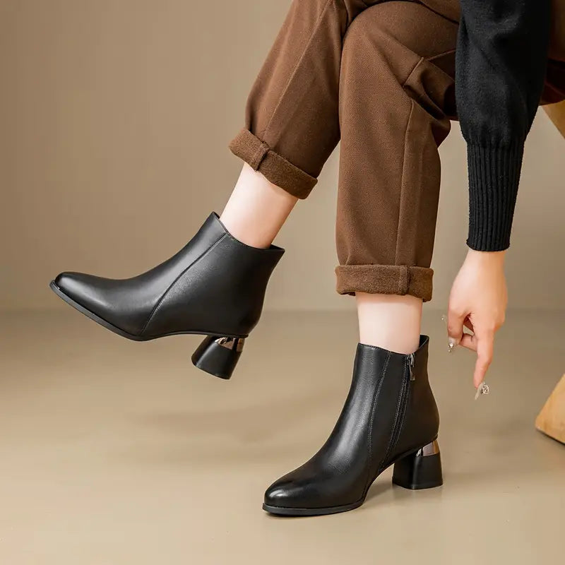 Iris | Relaxed Everyday Womens Ankle Boots with Block Heel