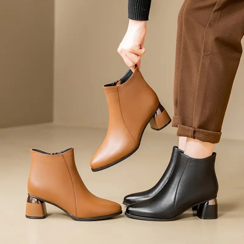Iris | Relaxed Everyday Womens Ankle Boots with Block Heel