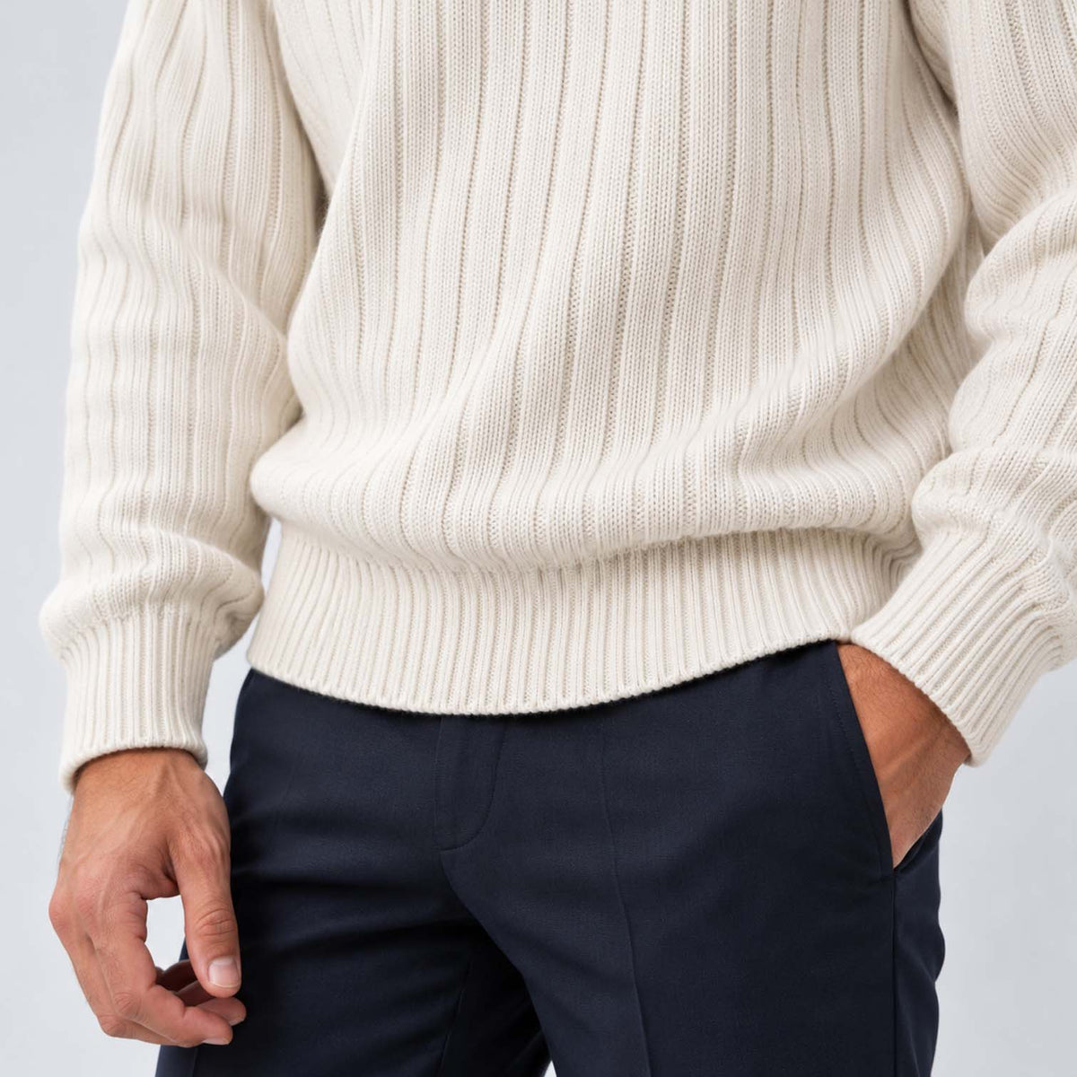 Isaac | Classic Ribbed Roll Neck Mens Knit Jumper