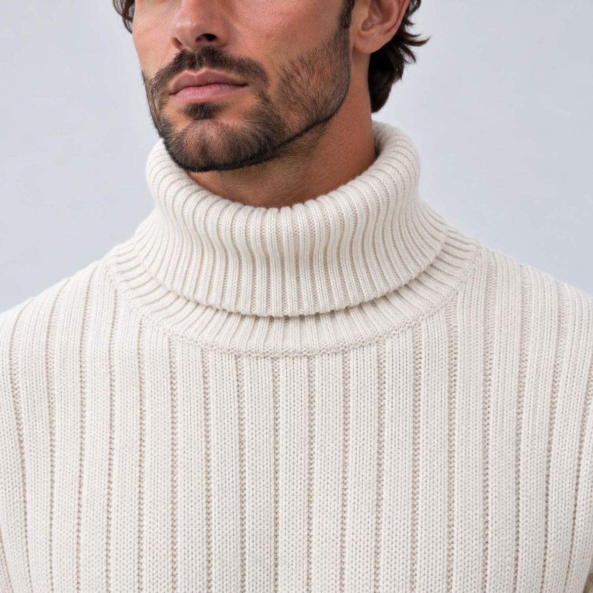 Isaac | Classic Ribbed Roll Neck Mens Knit Jumper