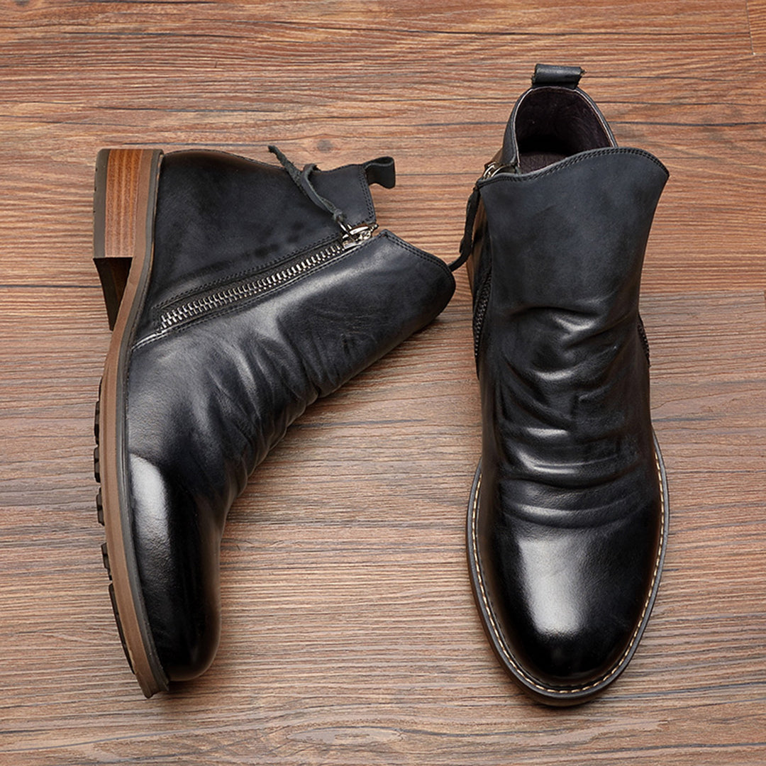 Isaac | Cosy Slouch-Style Mens Boots with Side Zip
