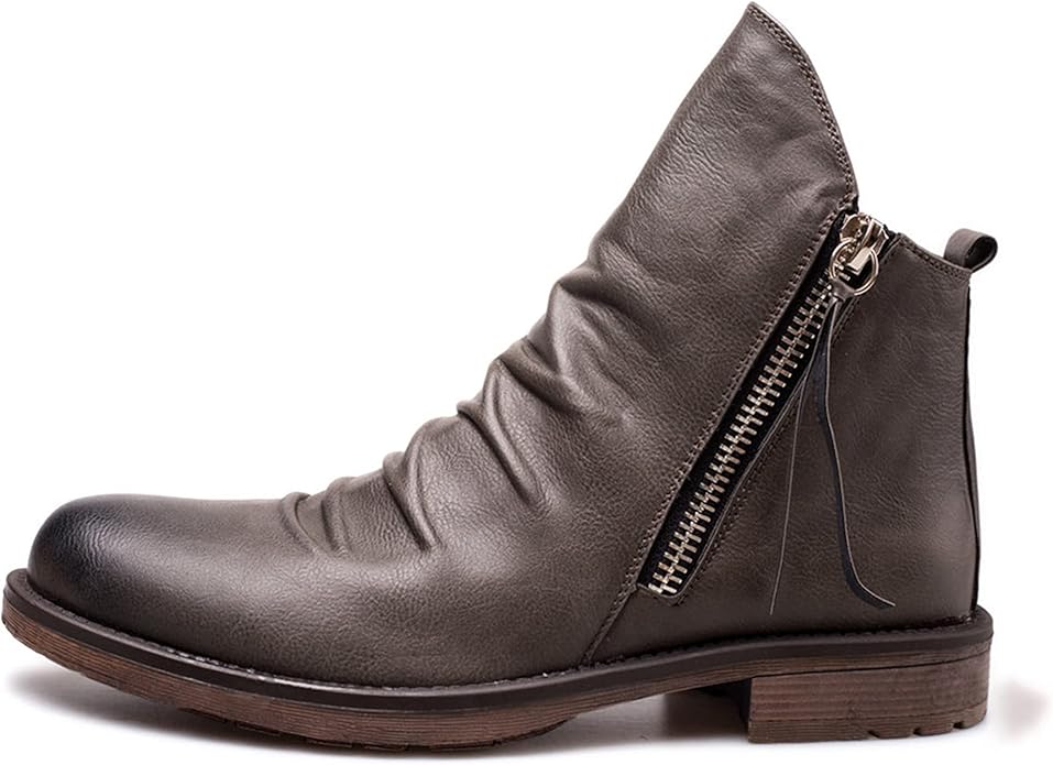 Isaac | Cosy Slouch-Style Mens Boots with Side Zip