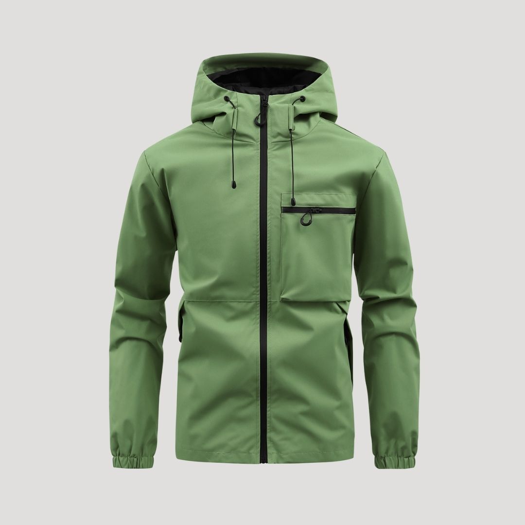 Isaac | Elegant Hooded Waterproof Jacket with Utility Pocket