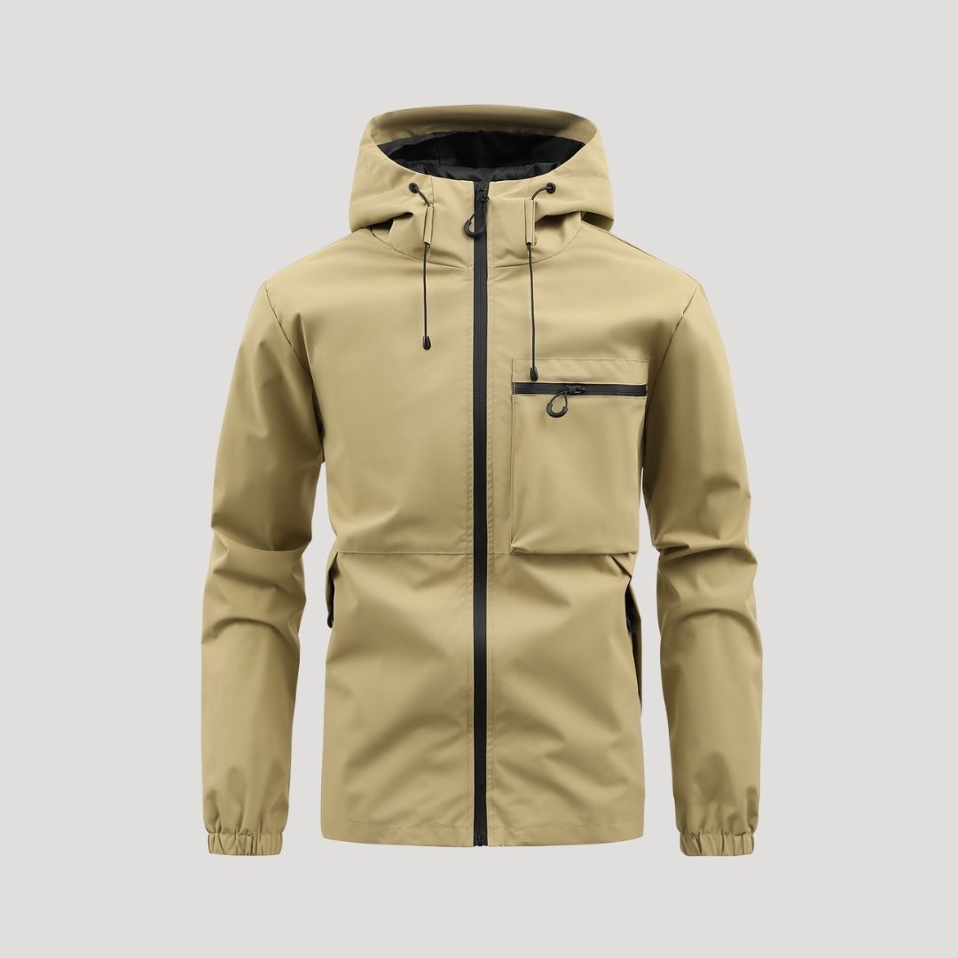 Isaac | Elegant Hooded Waterproof Jacket with Utility Pocket