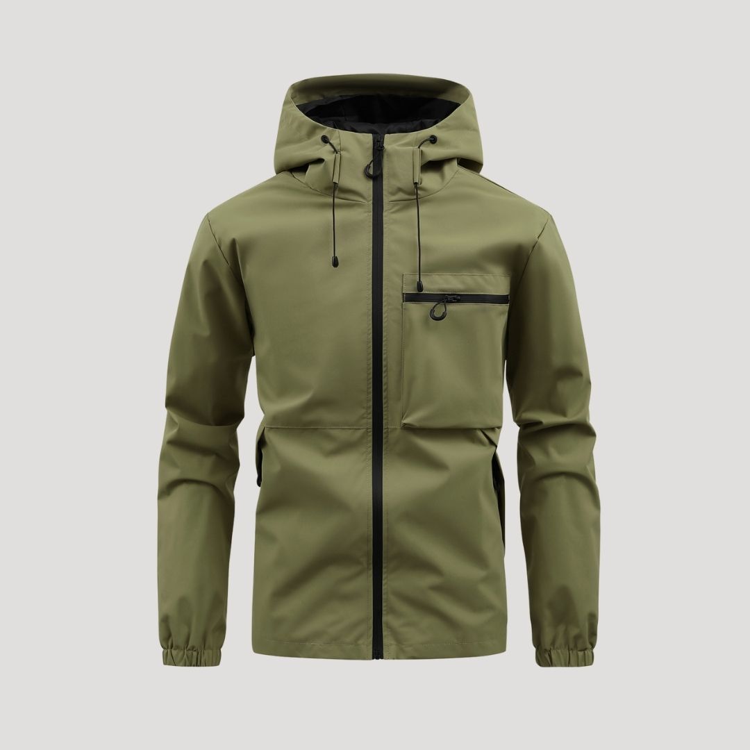 Isaac | Elegant Hooded Waterproof Jacket with Utility Pocket
