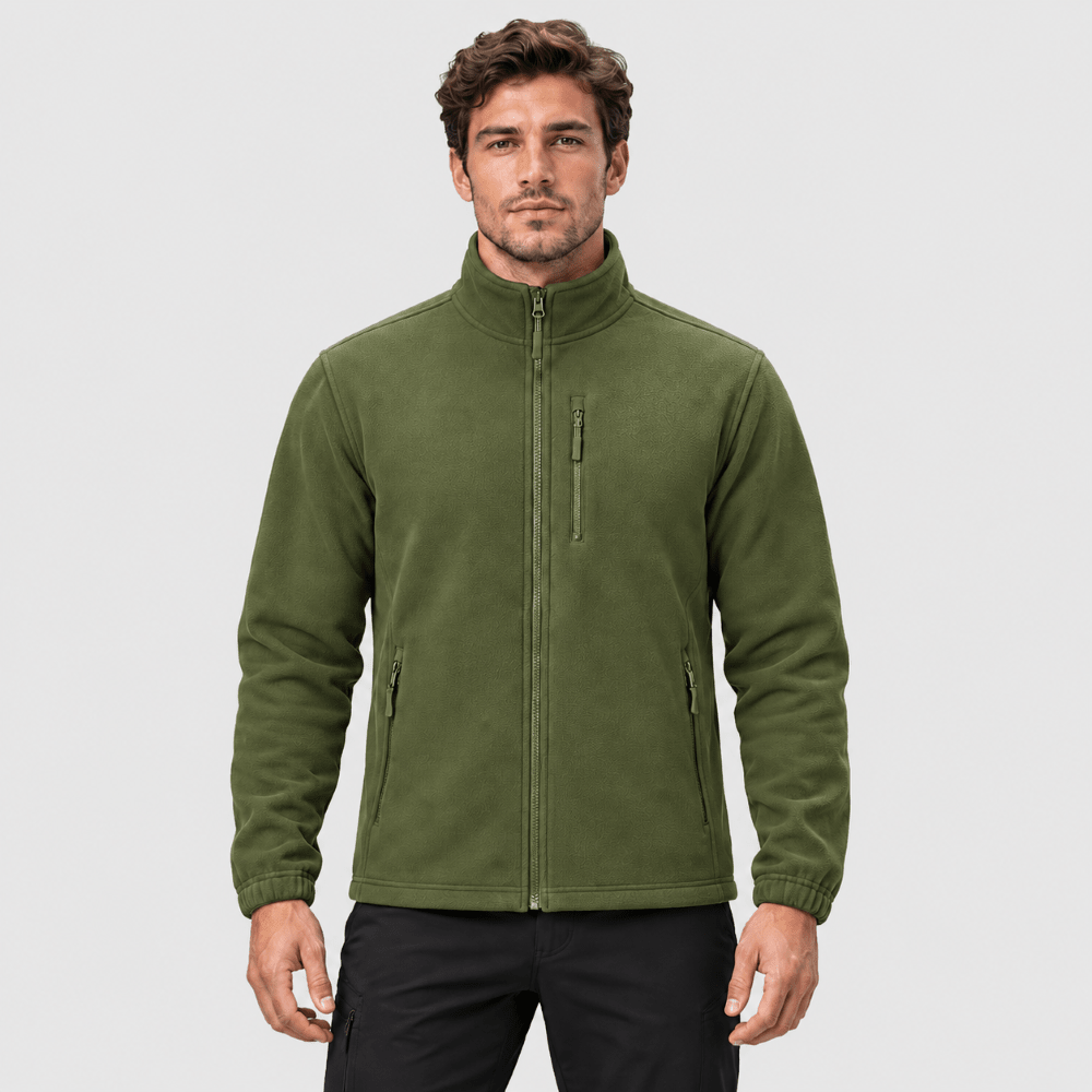 Isaac | Full Zip Stand Collar Mens Fleece Jacket