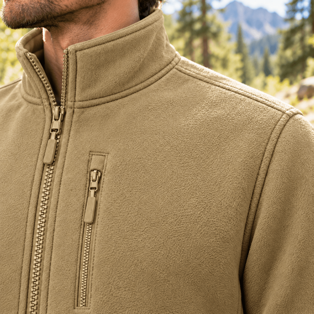 Isaac | Full Zip Stand Collar Mens Fleece Jacket