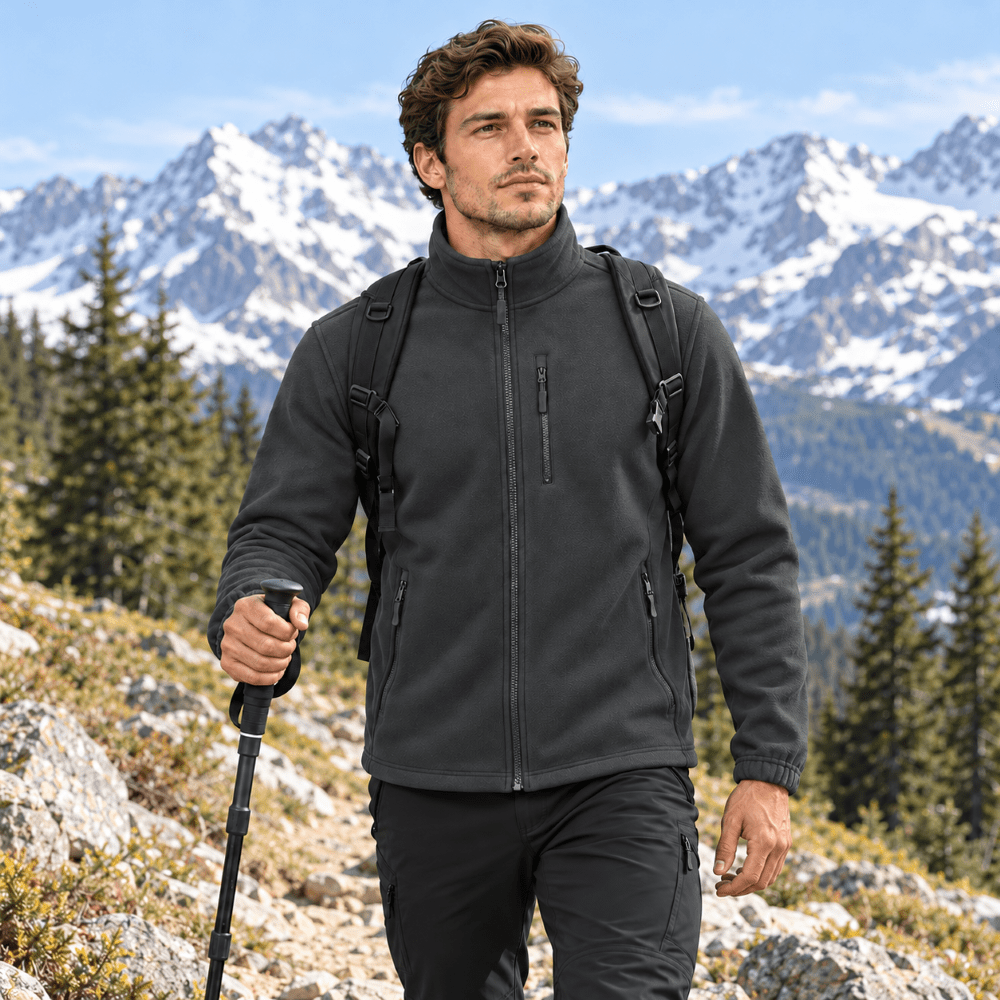 Isaac | Full Zip Stand Collar Mens Fleece Jacket