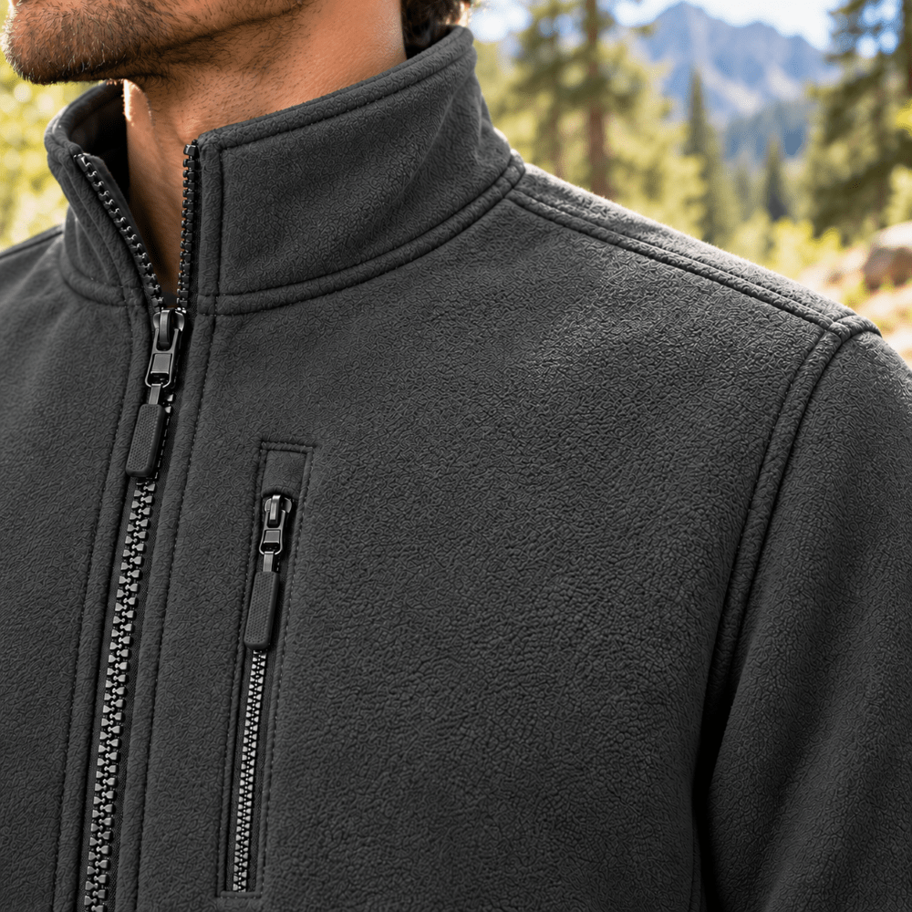 Isaac | Full Zip Stand Collar Mens Fleece Jacket