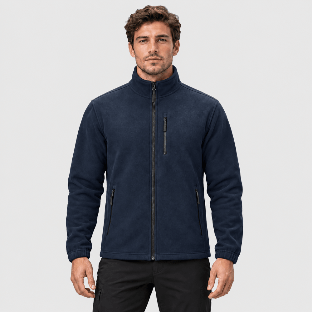 Isaac | Full Zip Stand Collar Mens Fleece Jacket