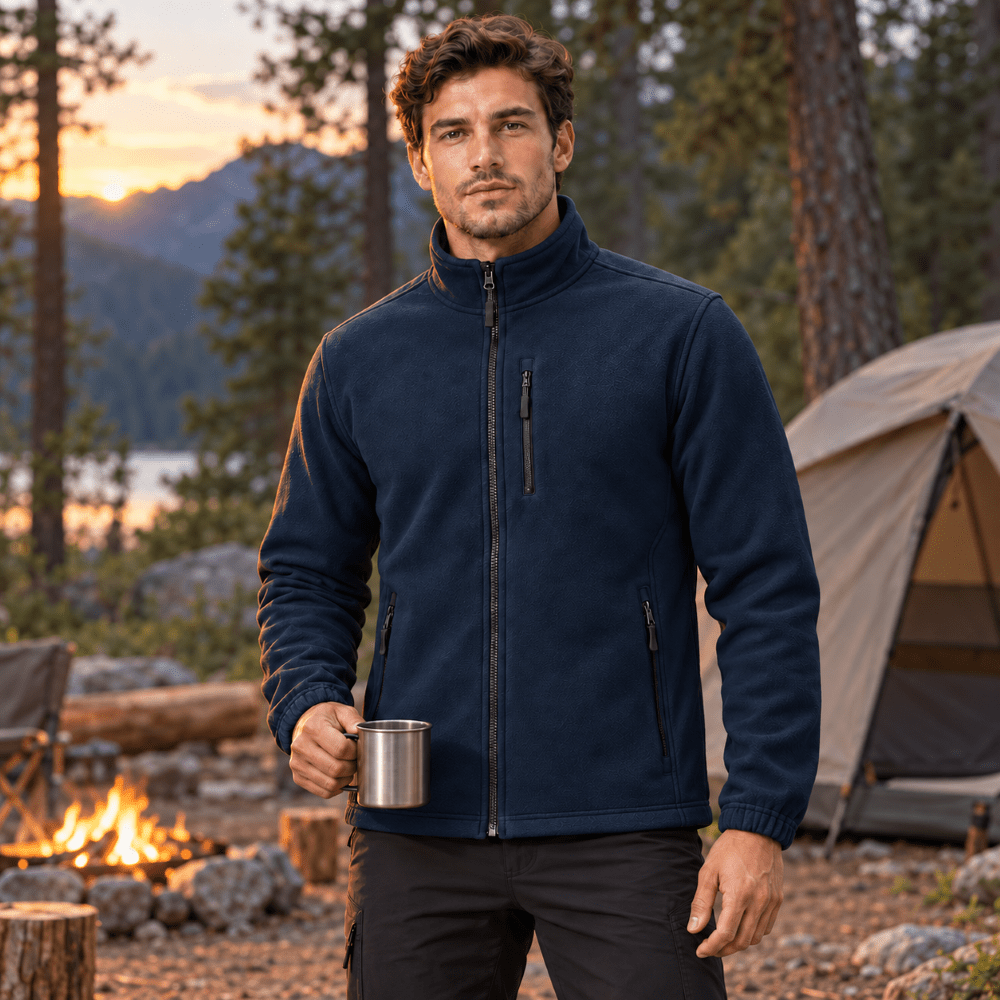 Isaac | Full Zip Stand Collar Mens Fleece Jacket