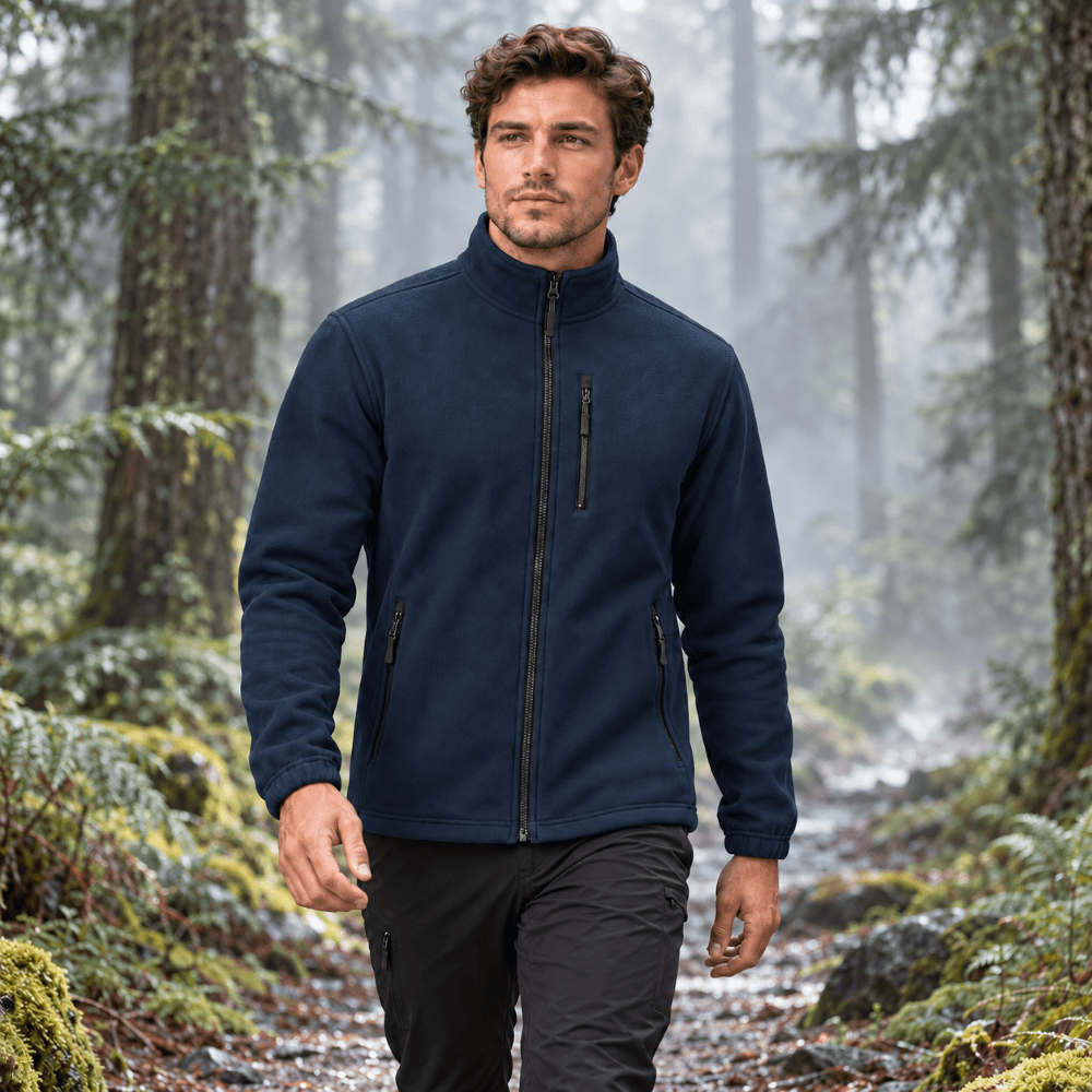 Isaac | Full Zip Stand Collar Mens Fleece Jacket