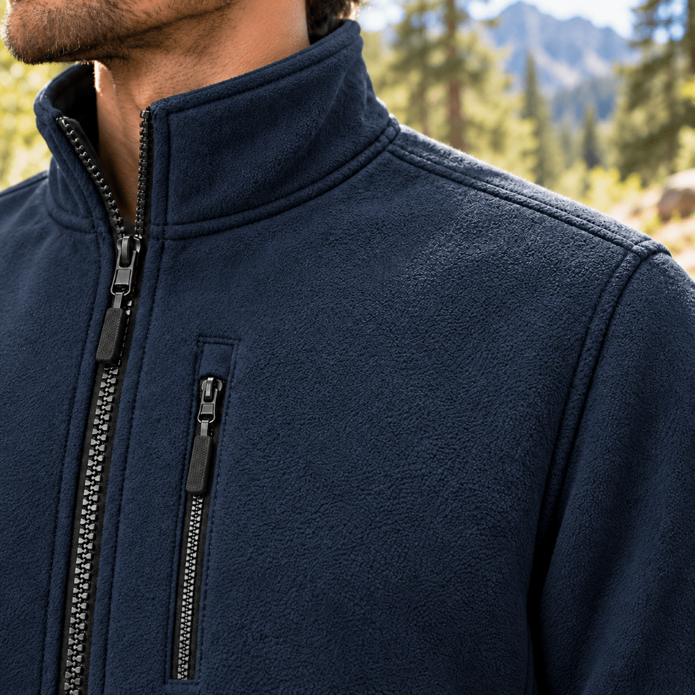 Isaac | Full Zip Stand Collar Mens Fleece Jacket