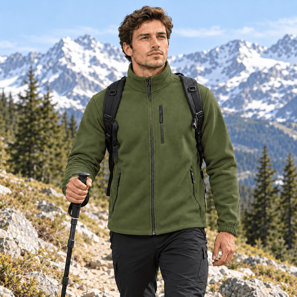 Isaac | Full Zip Stand Collar Mens Fleece Jacket