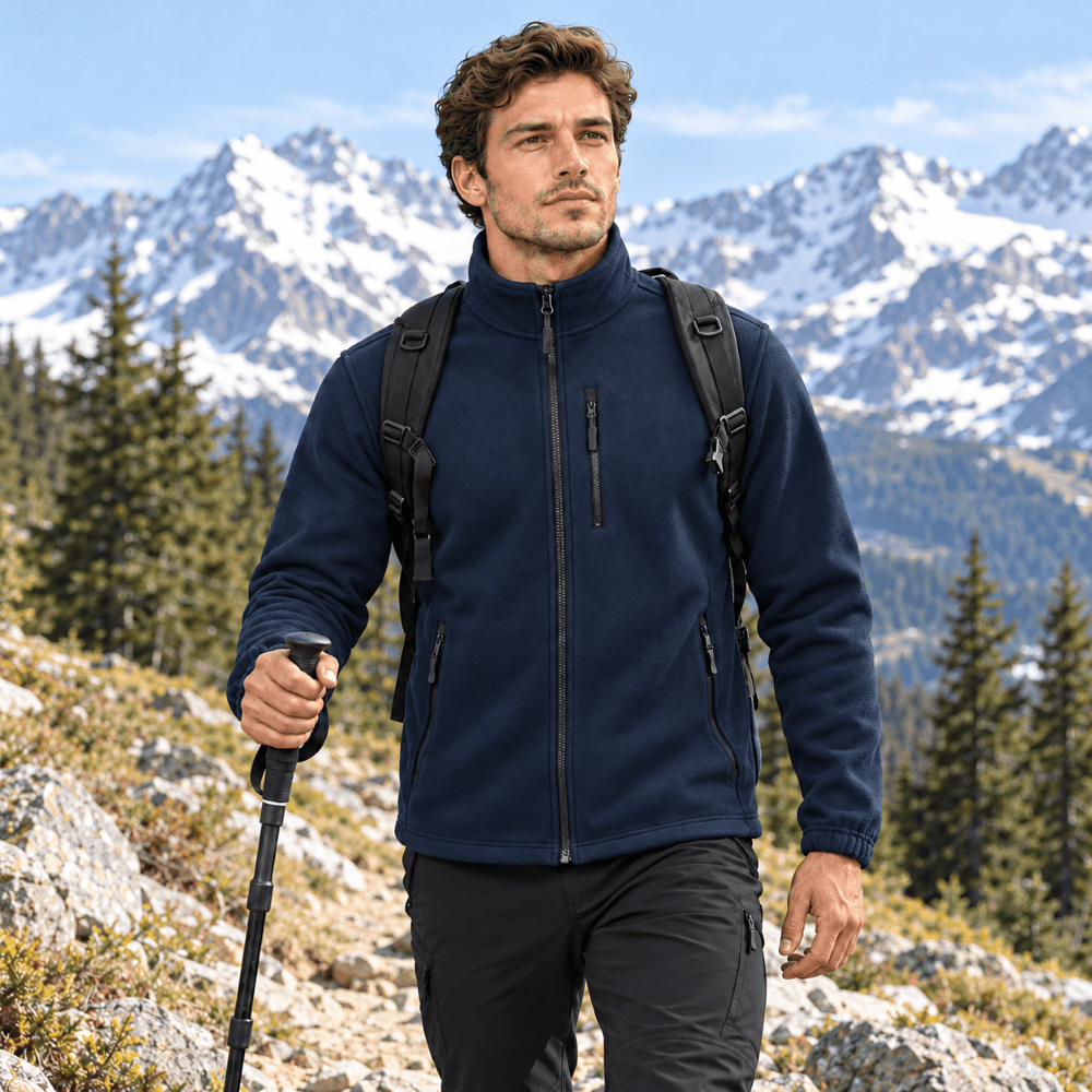 Isaac | Full Zip Stand Collar Mens Fleece Jacket