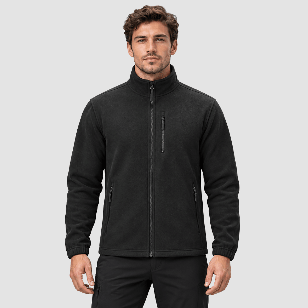 Isaac | Full Zip Stand Collar Mens Fleece Jacket
