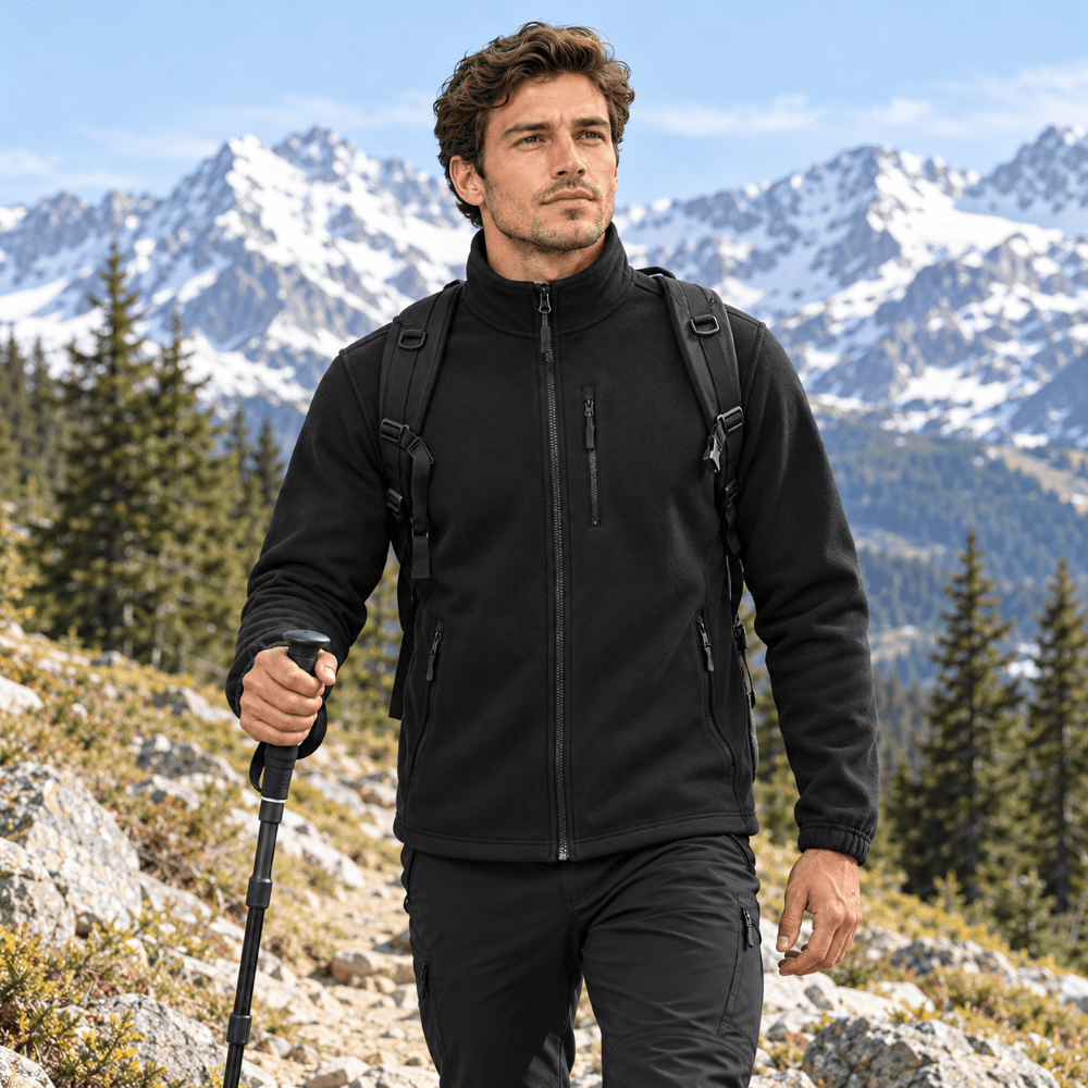 Isaac | Full Zip Stand Collar Mens Fleece Jacket