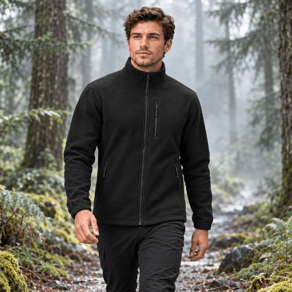Isaac | Full Zip Stand Collar Mens Fleece Jacket