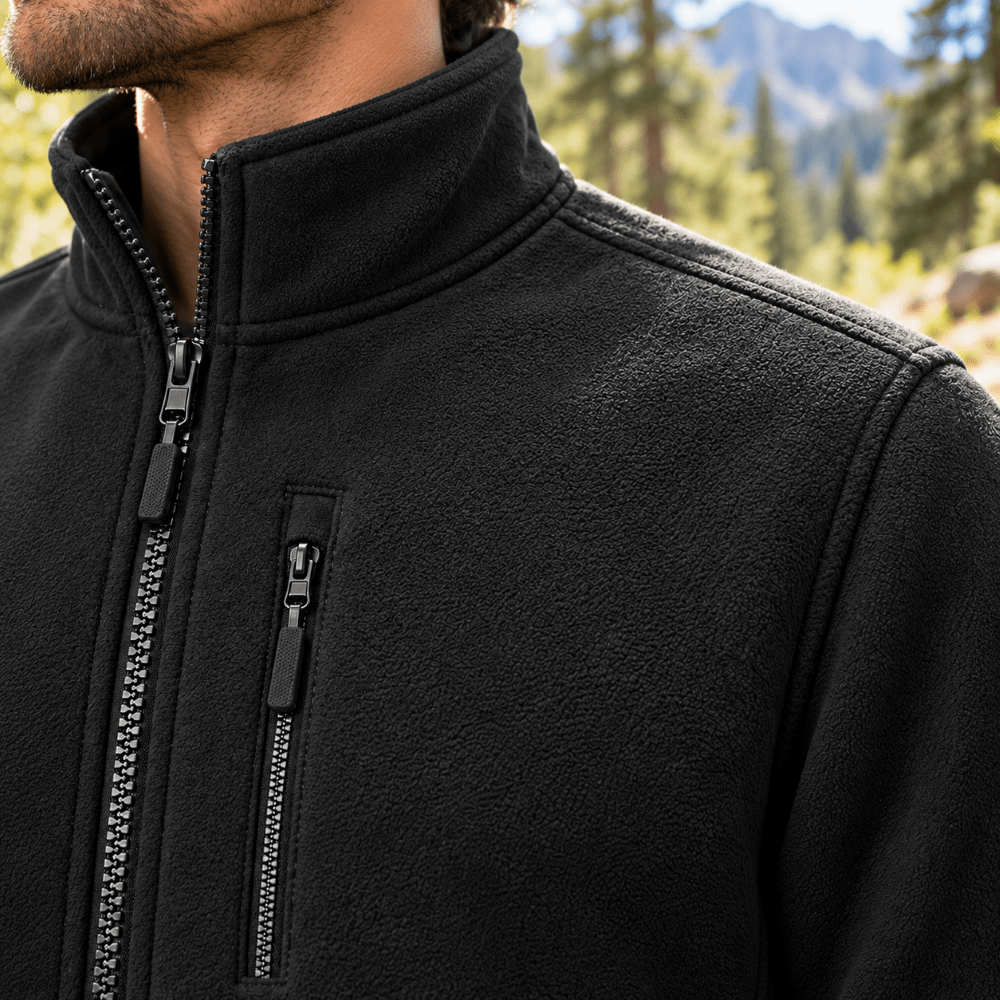 Isaac | Full Zip Stand Collar Mens Fleece Jacket