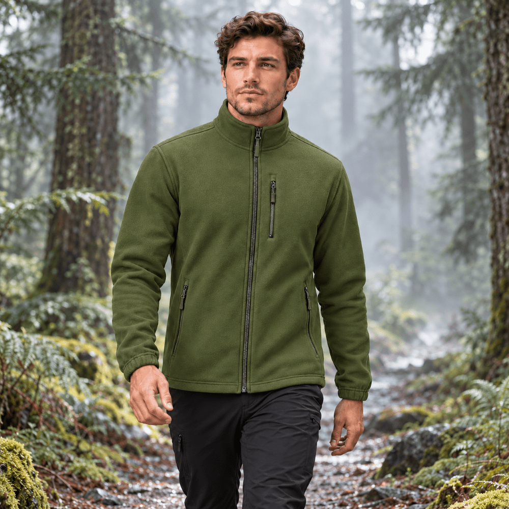 Isaac | Full Zip Stand Collar Mens Fleece Jacket