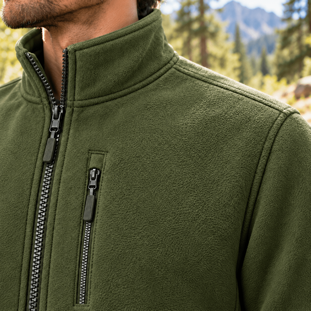Isaac | Full Zip Stand Collar Mens Fleece Jacket