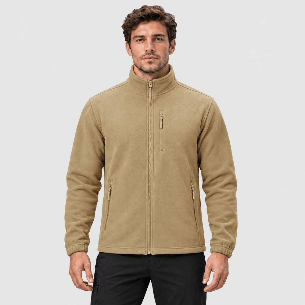 Isaac | Full Zip Stand Collar Mens Fleece Jacket