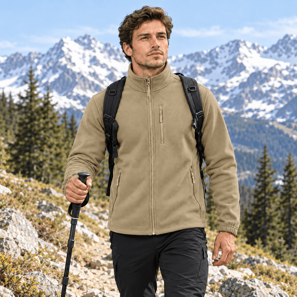 Isaac | Full Zip Stand Collar Mens Fleece Jacket