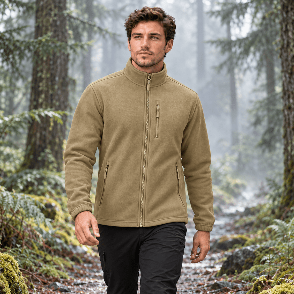 Isaac | Full Zip Stand Collar Mens Fleece Jacket