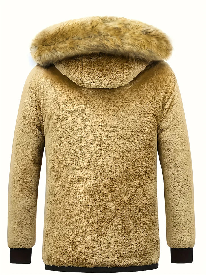 Isaac | Graceful Hooded Fur-Trim Quilted Men's Puffer Jacket