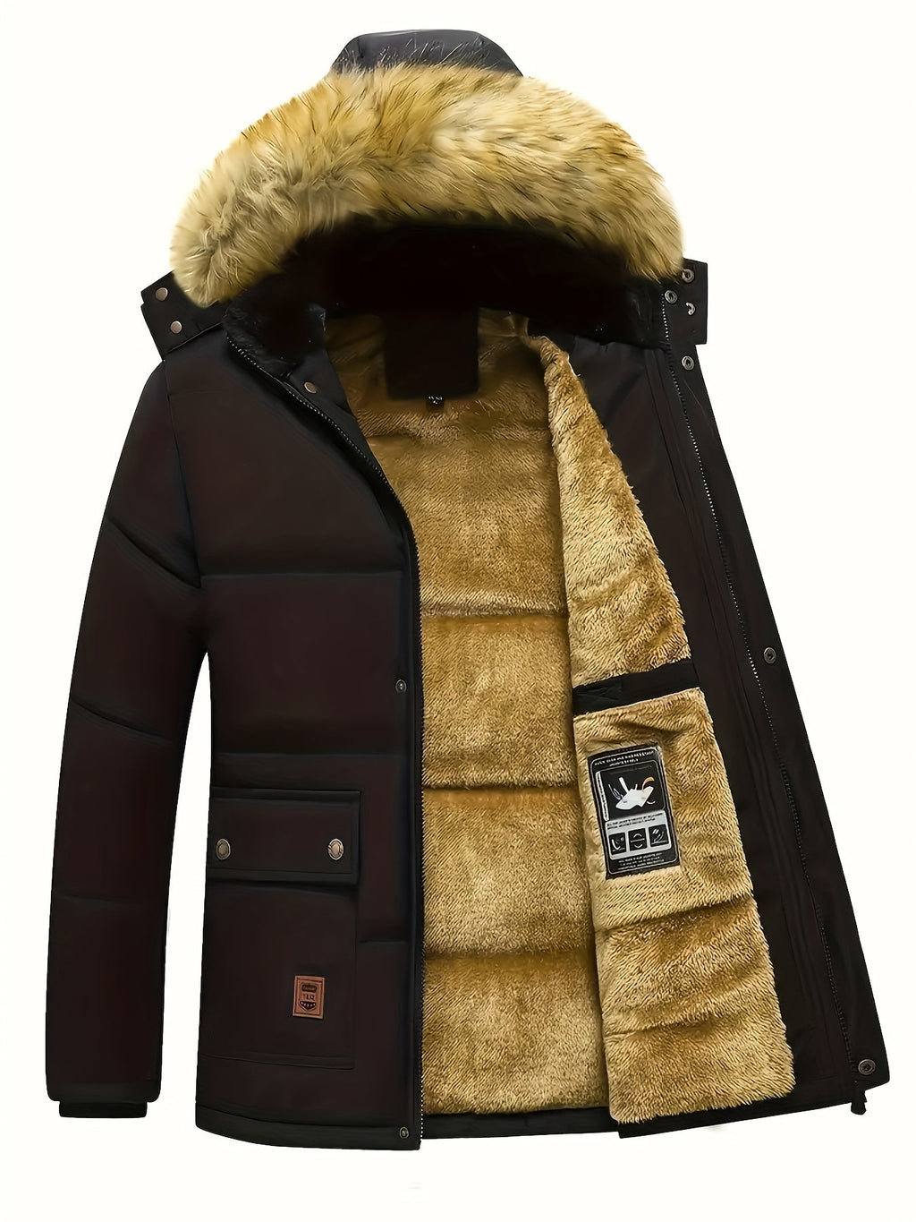 Isaac | Graceful Hooded Fur-Trim Quilted Men's Puffer Jacket