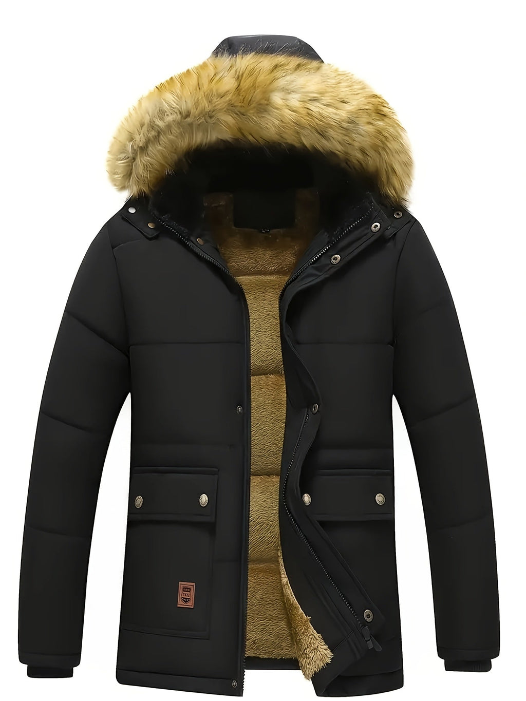 Isaac | Graceful Hooded Fur-Trim Quilted Men's Puffer Jacket
