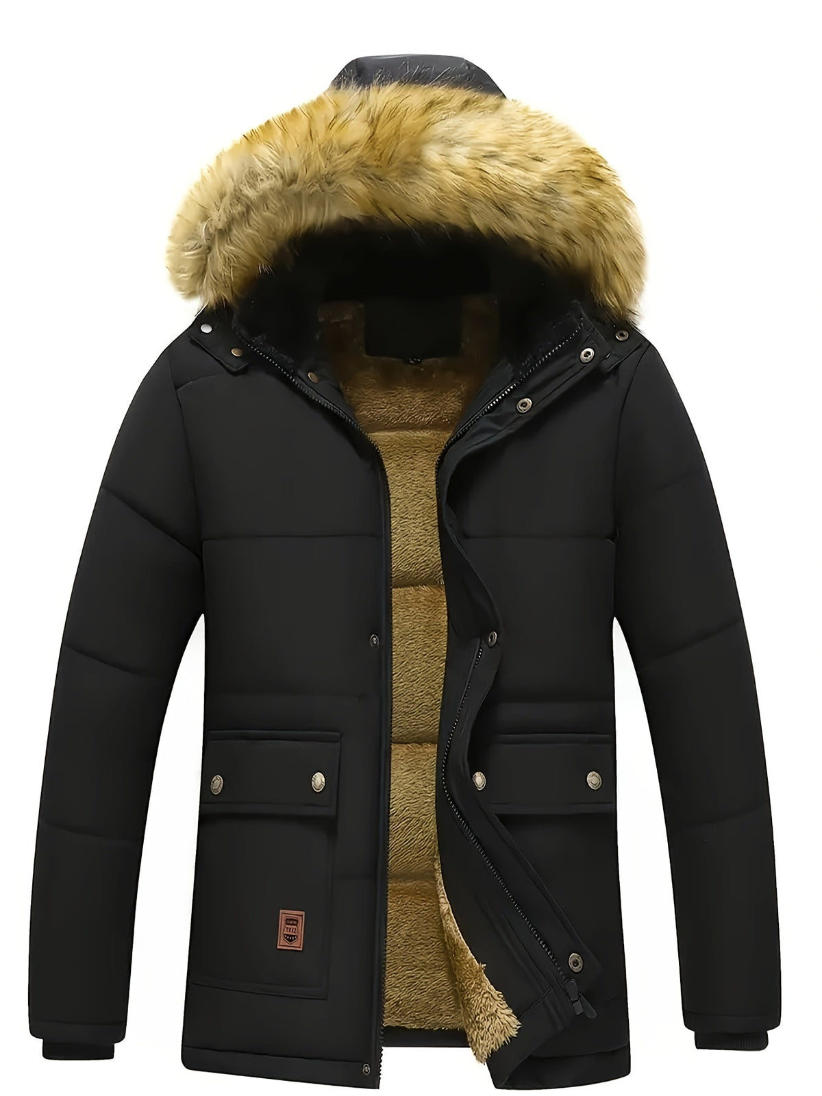 Isaac | Graceful Hooded Fur-Trim Quilted Men's Puffer Jacket