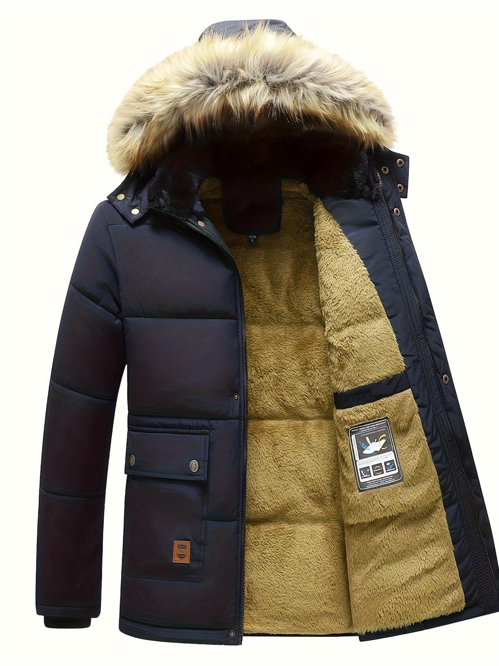 Isaac | Graceful Hooded Fur-Trim Quilted Men's Puffer Jacket