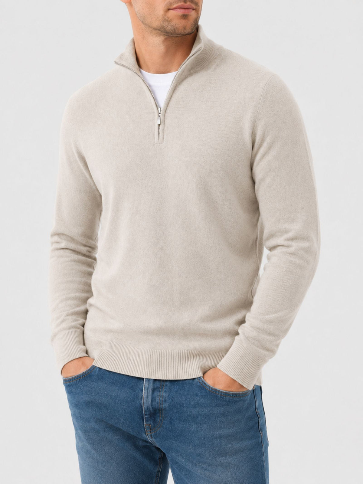 Isaac | Stylish Quarter Zip Mens Knit Jumper