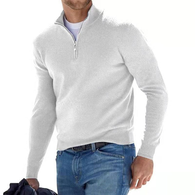 Isaac | Stylish Quarter Zip Mens Knit Jumper