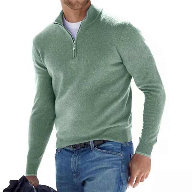 Isaac | Stylish Quarter Zip Mens Knit Jumper