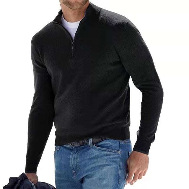 Isaac | Stylish Quarter Zip Mens Knit Jumper