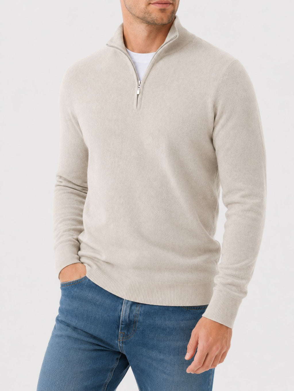 Isaac | Stylish Quarter Zip Mens Knit Jumper