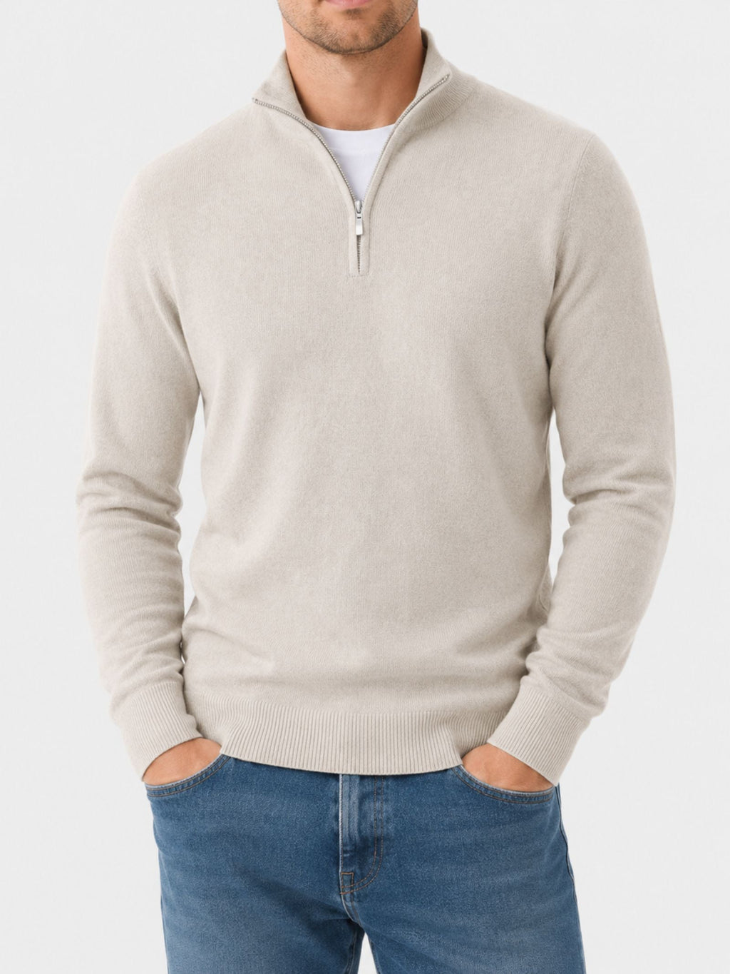 Isaac | Stylish Quarter Zip Mens Knit Jumper