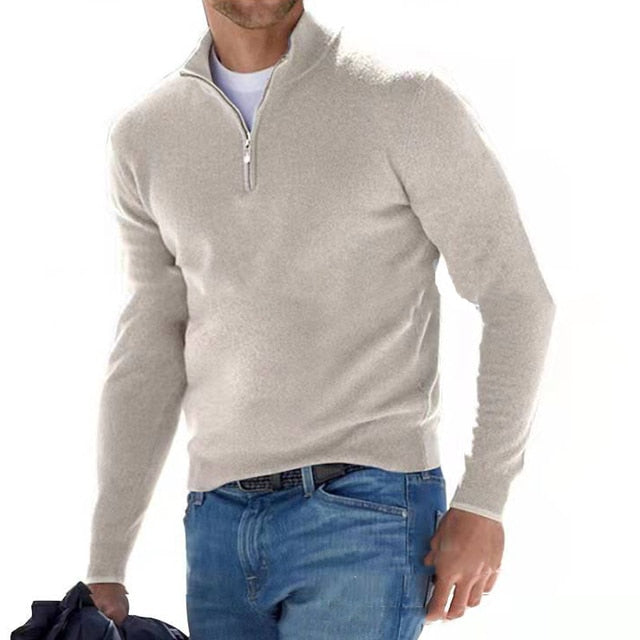Isaac | Stylish Quarter Zip Mens Knit Jumper