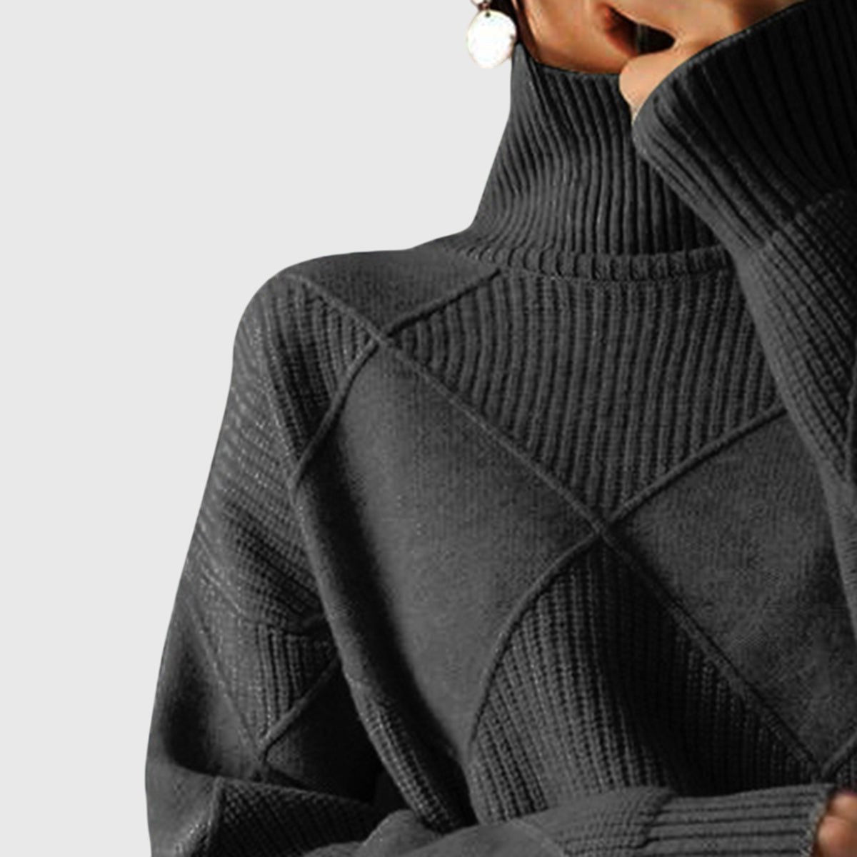 Isabella | Chic Ribbed Roll Neck Womens Knit Jumper