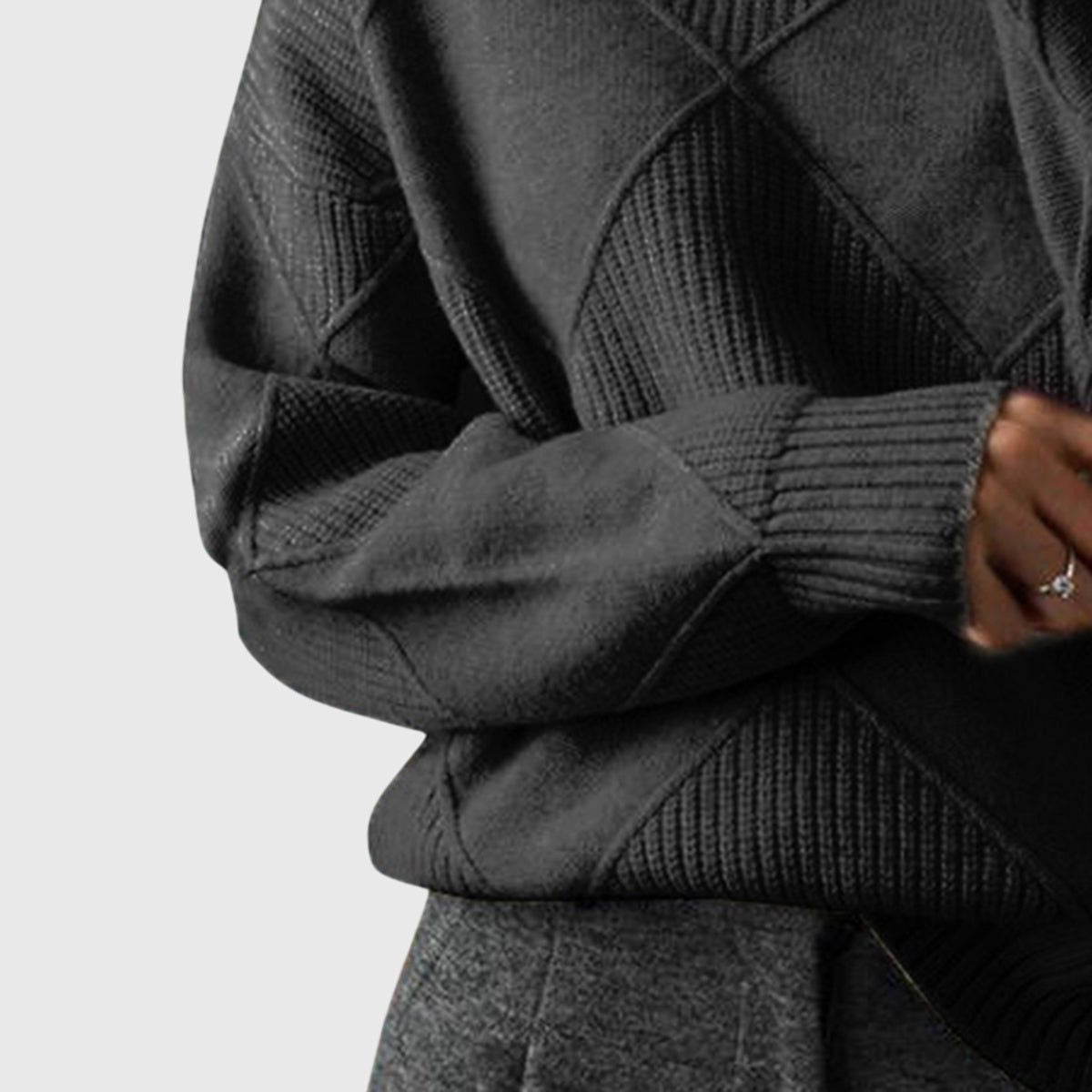 Isabella | Chic Ribbed Roll Neck Womens Knit Jumper