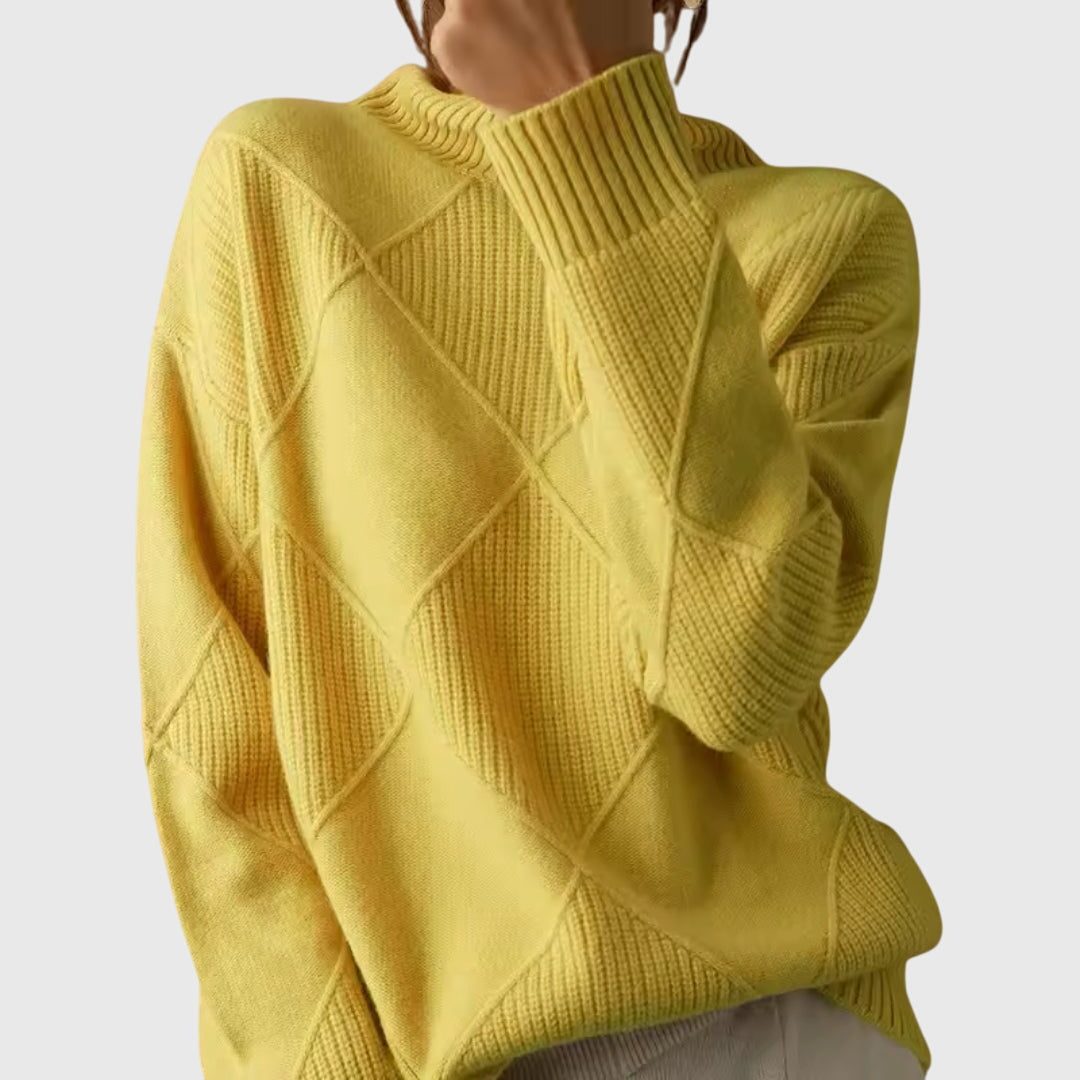Isabella | Chic Ribbed Roll Neck Womens Knit Jumper