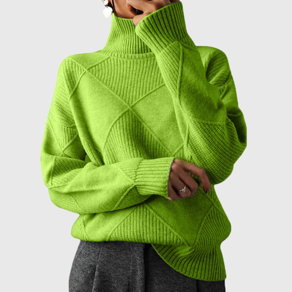 Isabella | Chic Ribbed Roll Neck Womens Knit Jumper