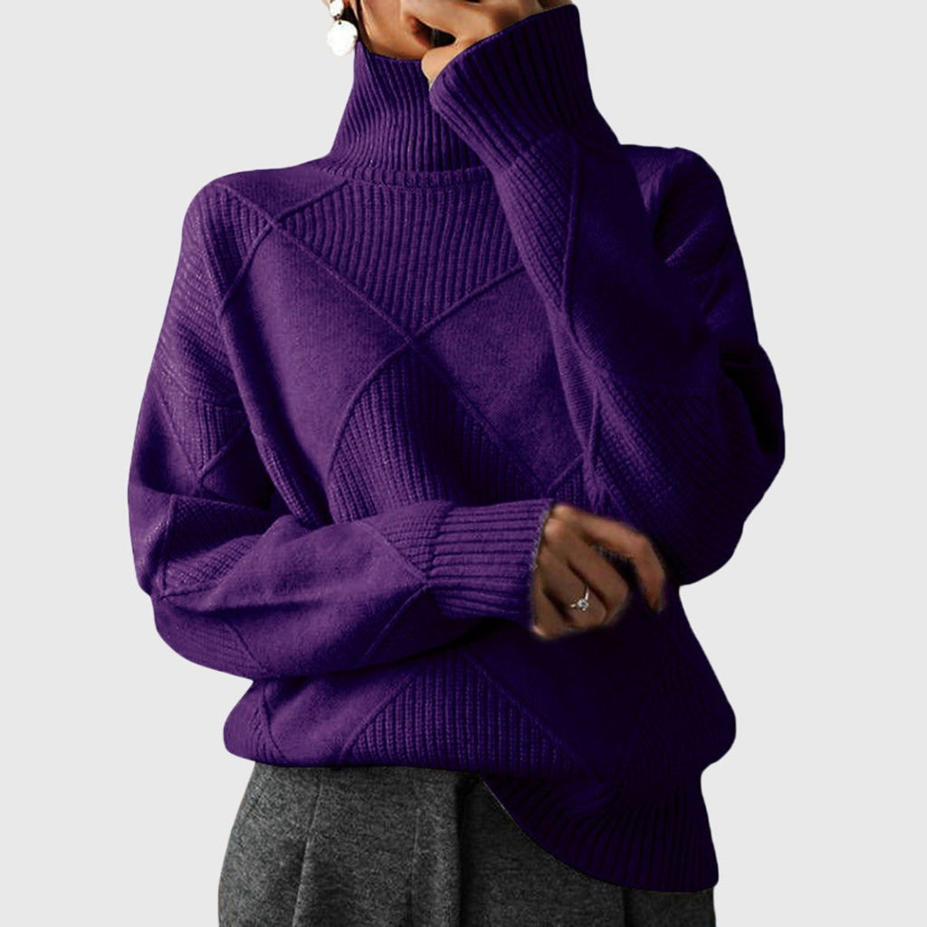 Isabella | Chic Ribbed Roll Neck Womens Knit Jumper