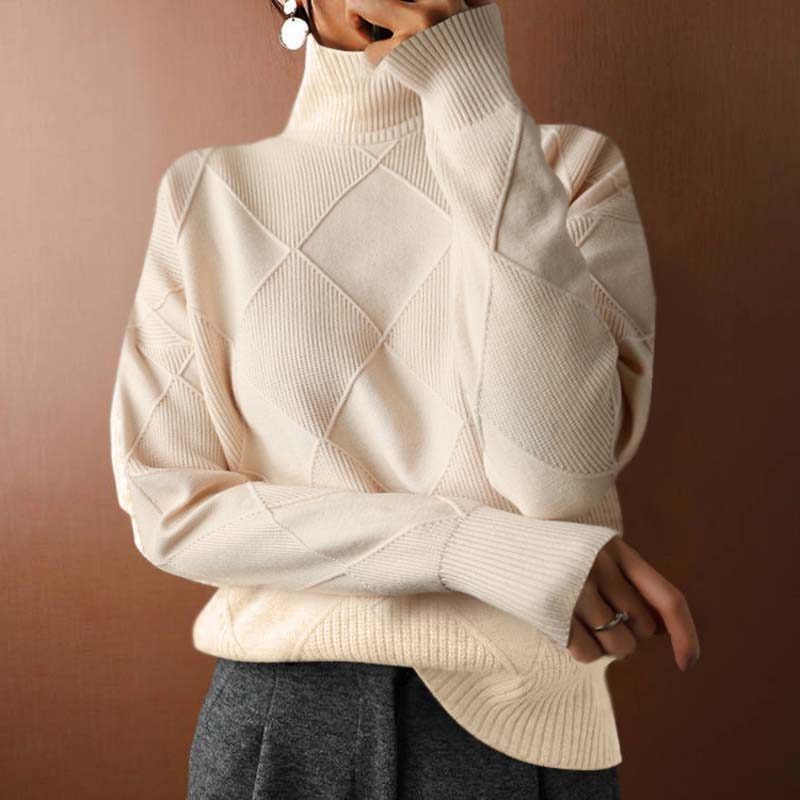 Isabella | Chic Ribbed Roll Neck Womens Knit Jumper