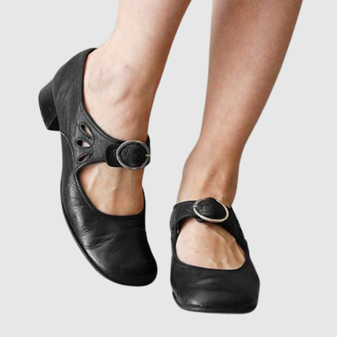 Isabella | Cosy Low Heel Mary Jane Shoes with Buckle Strap