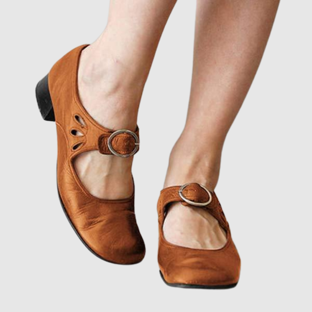 Isabella | Cosy Low Heel Mary Jane Shoes with Buckle Strap