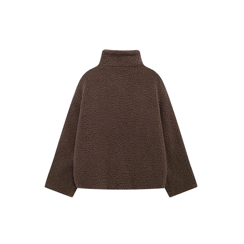 Isabella | Polished Zip-Up Fleece Jacket with Stripe Trim